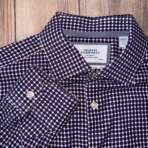 Men’s Charles Tyrwhitt Dress Shirt Non Iron Extra Slim Fit Size 16 1/2